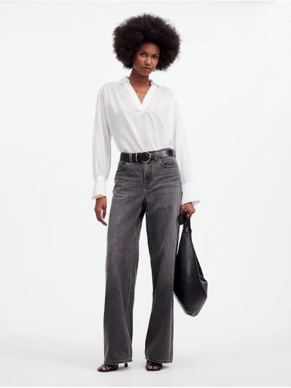Madewell petite super wide leg jeans